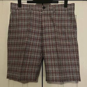 New Prada men’s plaid shorts.